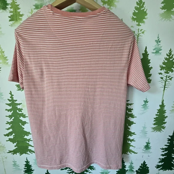 Striped Pink Crewneck Slim Fit T-Shirt - Picture 2 of 9